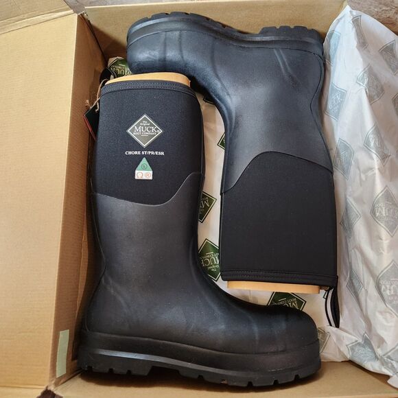 Muck Boot Steel Toe Work Boots – Men’s Size 12, Puncture Resistant, Waterproof - Picture 1 of 11